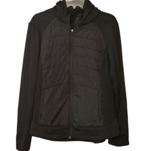 Tek Gear Womans Black Mixed Media Hooded Zip‎ Jacket